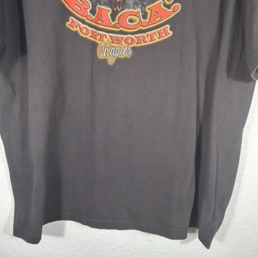 B.A.C.A. Bikers Against Child Abuse For Worth Texas Chapter Shirt 2XL